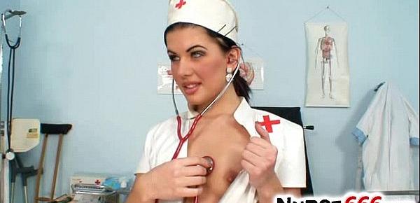  Super sexy nurse Rihanna Samuel strips off her latex uniform